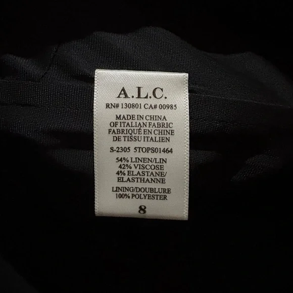 NWOT A.L.C. Women’s Apollo Linen One Shoulder Top Summer Vacation Resort Luxe - Picture 7 of 11